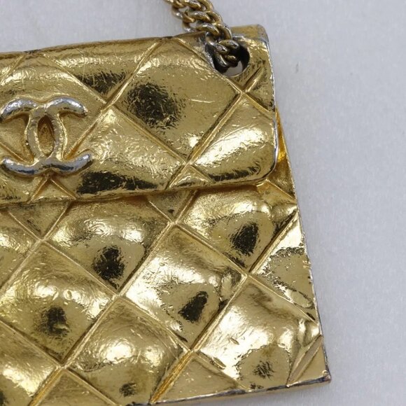 CHANEL Matelasse bag motif Earring COCO Mark vintage Plated Gold 37.8g Women - Picture 7 of 11